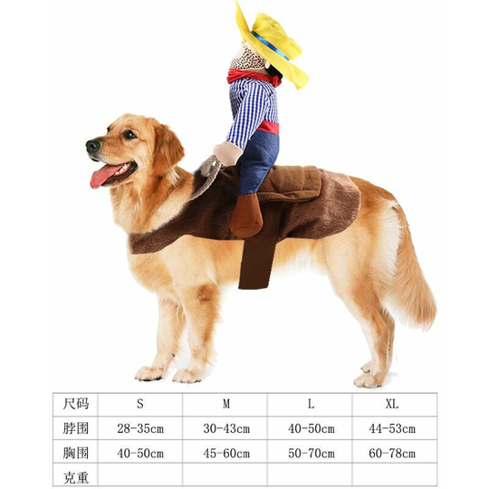 Monly - Cowboy Dog Costume Funny Style Christmas Halloween Cosplay Costume Puppy Dog Costume for Christmas Halloween Carnival Event Theme Party
