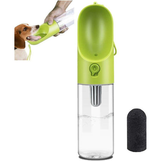Portable Dog Water Bottles, BPA Free, Filterable Dog Water Bottle Travel Dog Water Bottle, Cat Water Bowl - 400ml