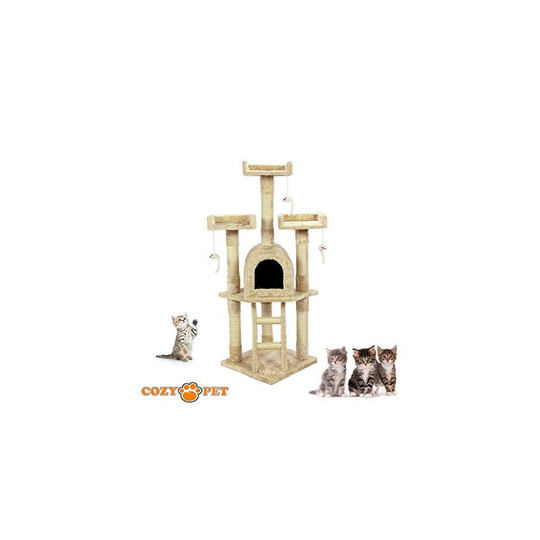 Cozy Pet Deluxe Cat Tree Sisal Scratching Post Kitten Cat Trees CT02-Beige