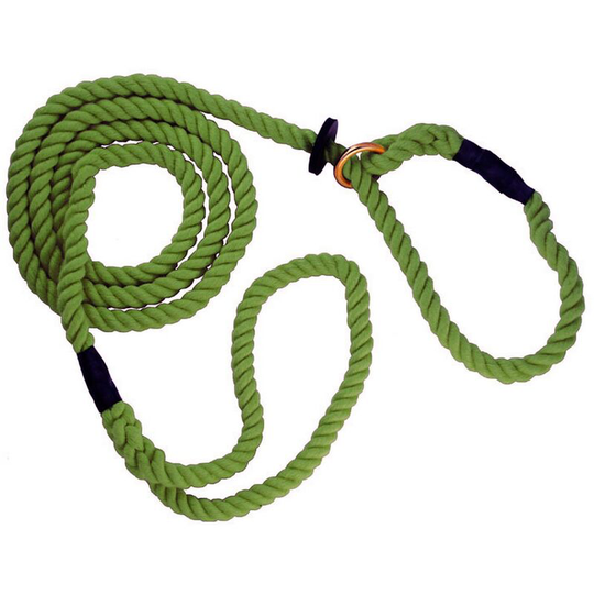 The Animate Company Limited - The Animate Company Outhwaites Gun Dog Rope Slip Lead (180cm x 8mm) (Olive) - Olive