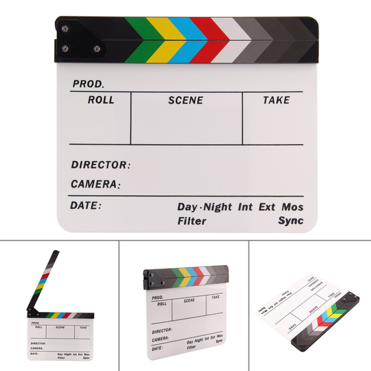 Acrylic Clap Clapper Clapperboard Board Film Movie Action Scene Slate