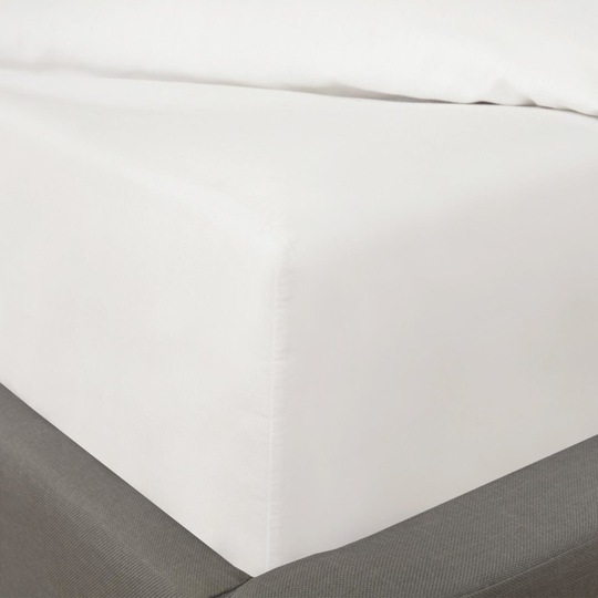 (Pure White, Double) Highams Full Fitted Bed Sheets 100% Poly Cotton Sheet Single Double King Size