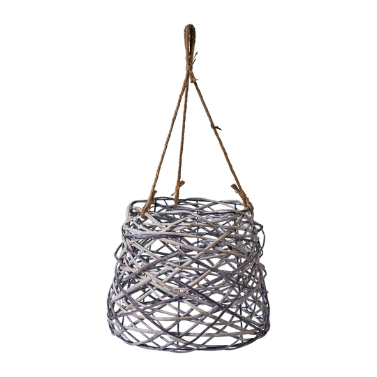 GREEN RATTAN BASKET CHANDELIER