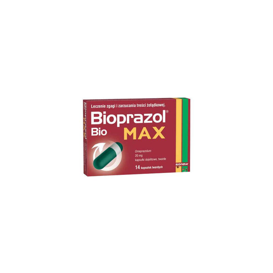Bioprazol Bio Max 20mg, 14 capsules Heartburn Reflux