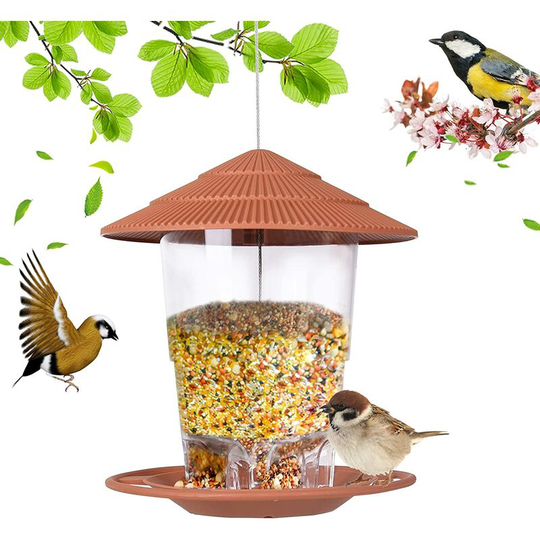 Hanging Bird Feeder, Lantern Bird Feeder, Bird Feeder Station, Bird Feeder with Roof for Outdoor Gar