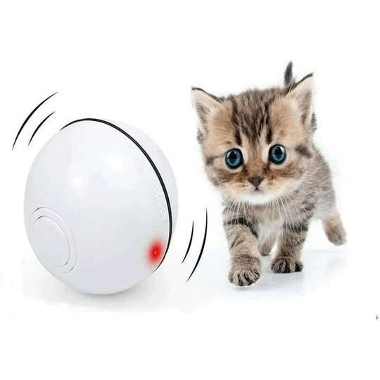 Interactive Cat Toy, FayTun Rechargeable usb Cat Ball led Light Cat Ball Auto Rotating Ball for Kittens.