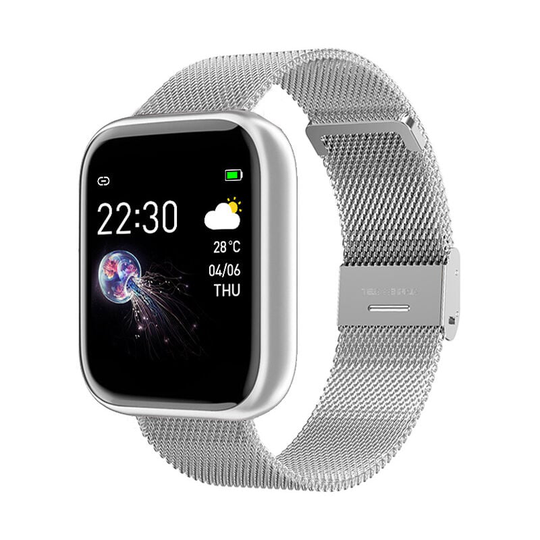 Thsinde - Smartwatch - Women's Smart Watch with Touch Screen, Smart Activity Bracelet with Heart Rate Monitor - Sleep Monitor - Silver Steel