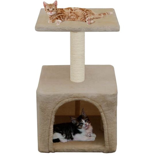 Cat Tree with Sisal Scratching Post 55 cm Beige VDFF07096_UK - Topdeal