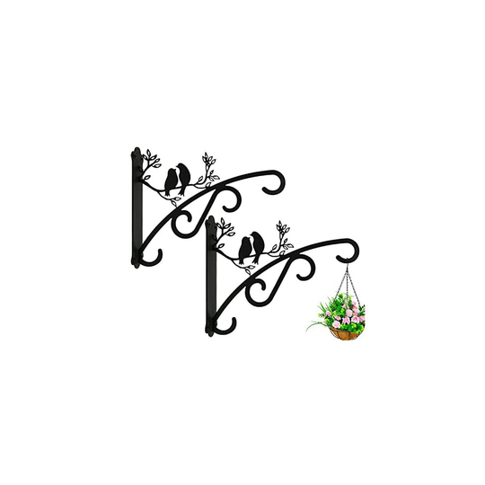 Heavy Duty Hanging Basket Brackets Outdoor Indoor Support Up to 30 lbs, 10 Inch Large Plant Brackets with Wall Mounted Solid Steel Hooks for Lant