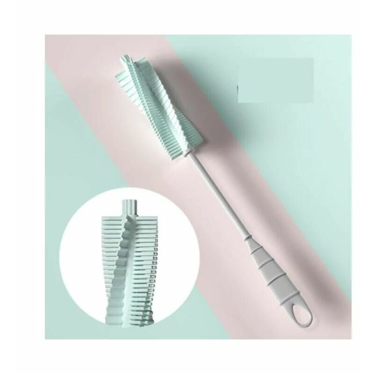 Joorrt - Cleaning Tools Silicone Long Handle 360 Degree Rotating Cleaning Cup Brush Color Box 2 Pieces (Light Blue)