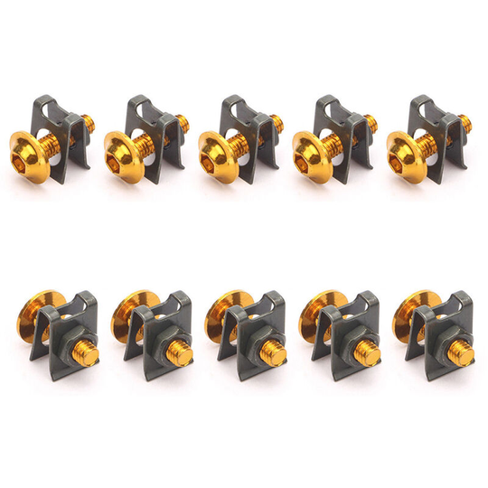 10Pcs Motorcycle M6 6mm Fairing Bolts Kit Spire Speed Fastener Clip Screw Nut