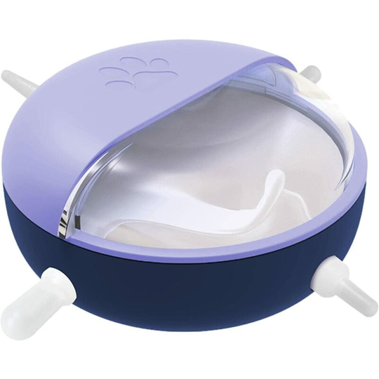 Puppy Nipples Feeder, Multi-mouthed Pet Silicone Bionic Milk Bowl, Newborn Milk Slow Self Feeding Device for Small Dog Cat-Purple