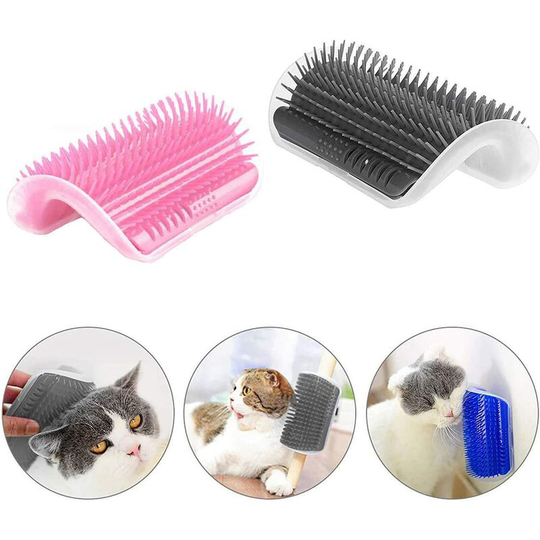 2 Pieces Cat Massage Comb, Cats Groomer Brush Comb,Cat Wall Massager Corner Brush, with Catnip, Perfect Massage Tool for Long and Short Fur Cats