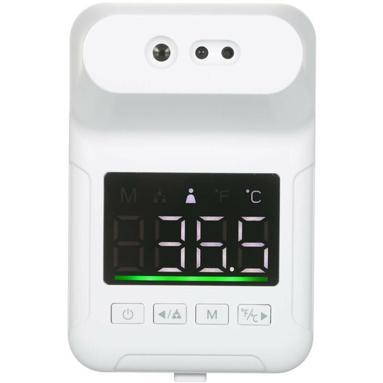 Asupermall - Non-Contact Digital Thermometer Voice Reading Thermometer Wall-Mounted Infrared Forehead Thermometer + Portable Fingertip Clip Pulse