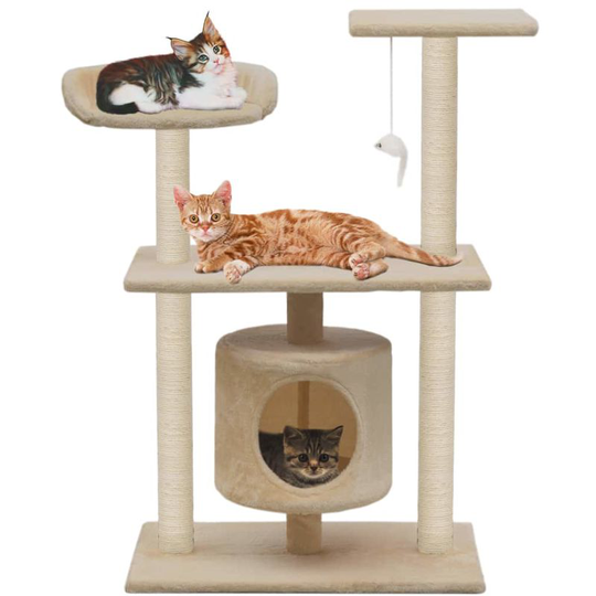 Cat Tree with Sisal Scratching Posts 95 cm Beige