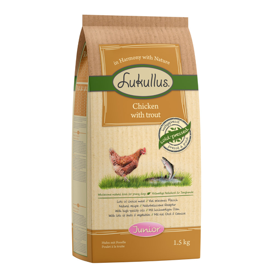 Lukullus Junior Cold-Pressed Chicken with Trout - 1.5kg