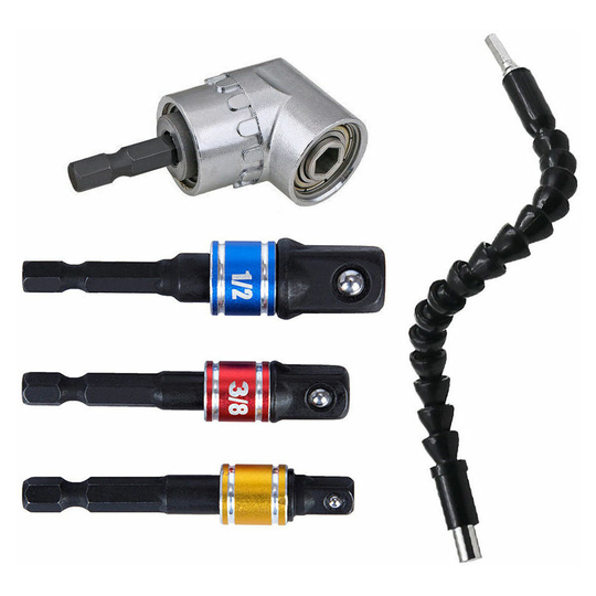 Electric Cordless Drill Bit Screwdriver 105 Degree Strong Magnetic Drill Chuck Hexagon Rod Extension 5pcs