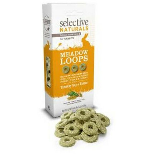 Selective Naturals Meadow Loops With Timothy Hay Rabbit Treats (4 Packs) (80g) (Timothy Hay And Thyme) - Timothy Hay And Thyme