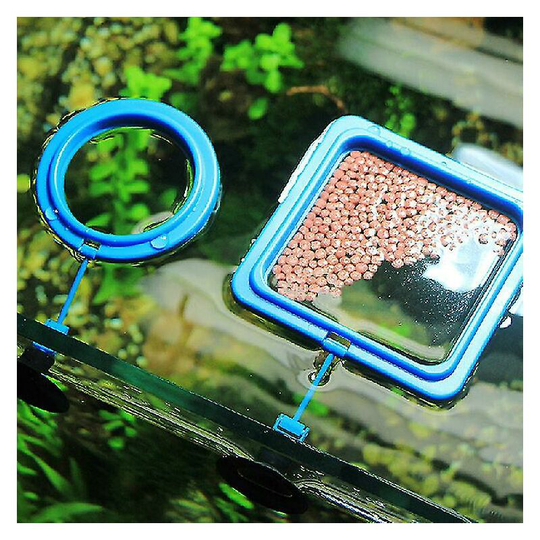 THSIDNE 2 Pcs Fish Feeding Ring, Fish Safe Floating Food Feeder Circle , With Suction Cup Easy To Install Aquarium Shibaod