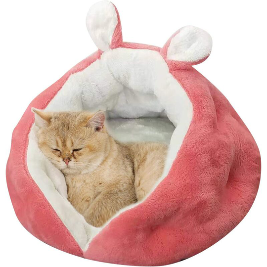 Friendly Dog Bed Soft And Comfortable For Winter Lovely Cat Deep Sleep Nest Washable Sofa For Cat MZ127 (50 * 50 * 35CM, Pink)