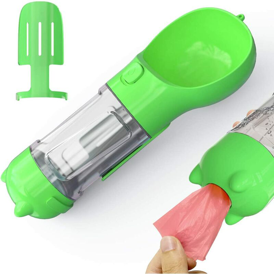 Multifunction Dog Water Bottle,Dog Water Dispenser,Pet Water Cup bpa Free and Leak Free Pet Water Dispensers. (300ML, Green)