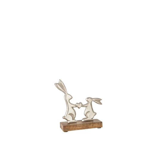 Holford Rabbits Couple Heart Figurine