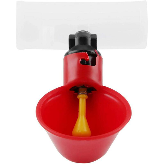5 Pieces Poultry Water Drinking Cups Bird Feeder Plastic Automatic Waterer for Livestock Chicken Hen House Coop Feeding Arch(25mm,3/4')