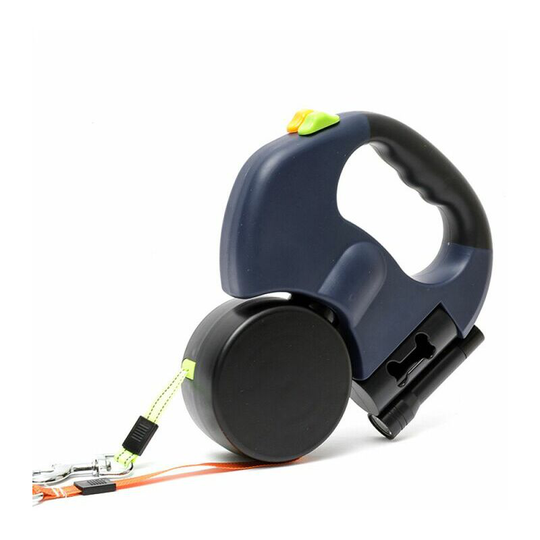 Double dog leash retractable for 2 dogs, with led light and leash distributor 3m