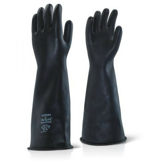 ILHW1710 Black Industrial Latex Heavy Weight Gloves Size 10 - Ansell