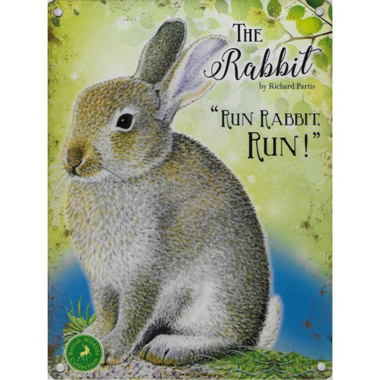 The Rabbit From The British Wildlife Collection Metal Wall Sign