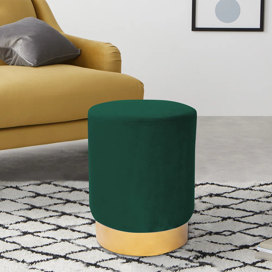 Adele 43cm Tall Round Velvet Footstool