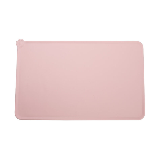 Non-Slip Pet Feeding Mat, Cat and Dog Bowl Mat, Waterproof, 47Ă—30cm, Pink