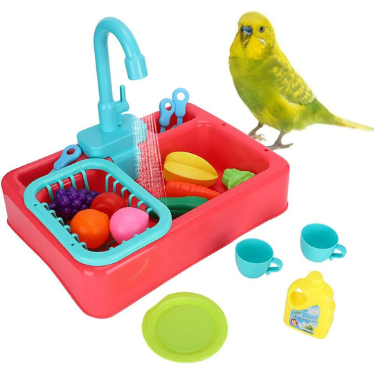 Multifunctional Pet Bird Bath Automatic Parrot Bird Bath Parrot Bird Bath with Toy