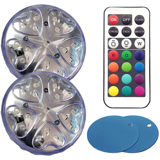Dimmable Submersible Pool Light with ir Remote Control rgbw LEDs Pond Fountain Lamp 13 Colors & 4 Lighting Modes IP68 Waterproof Underwater Light