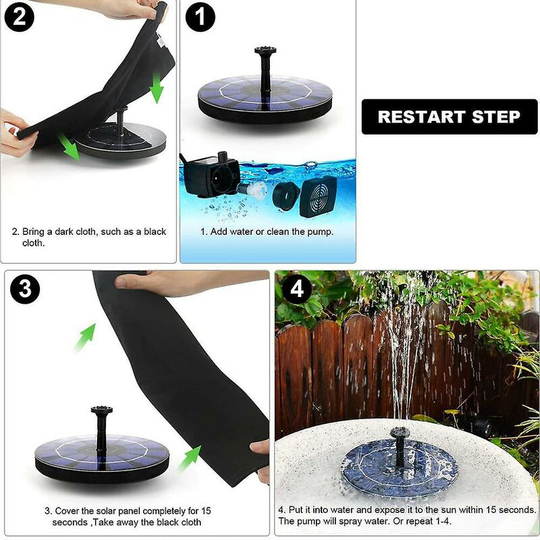 3.0w Solar Fountain Pump For Bird Bath With 3.7v 1200mah Battery Thsinde