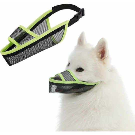 Dog Muzzle With Adjustable Buckle Breathable For Dogs, Stick Out Tongue Drinkable Pet Muzzle For Anti-Biting Anti-Barking(L)--L Code-Green