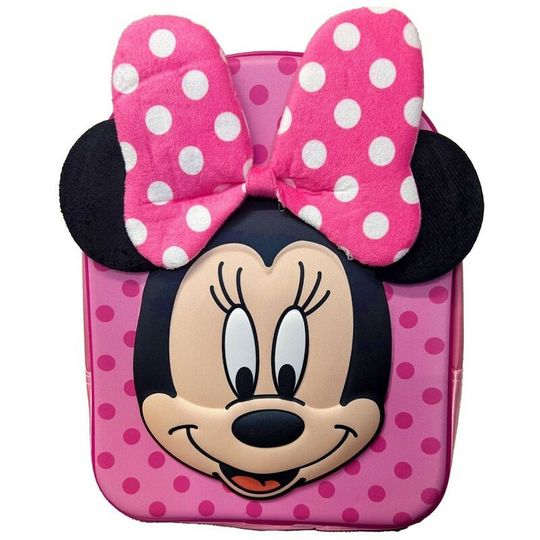 Minnie Mouse - Girls 3D Backpack (One Size) (Pink) - Pink