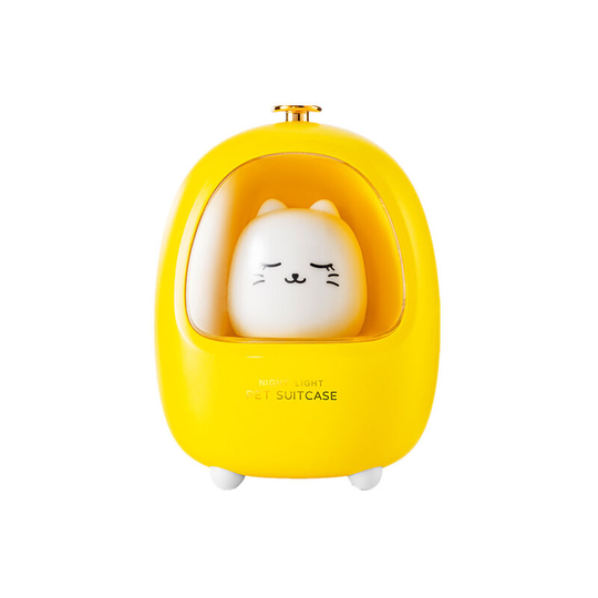 Children's Night Light, Cute Kids Night Light, usb Rechargeable, Portable, Children's Room Decoration, Children's Bedside Lamp, Yellow Kitten [Energy