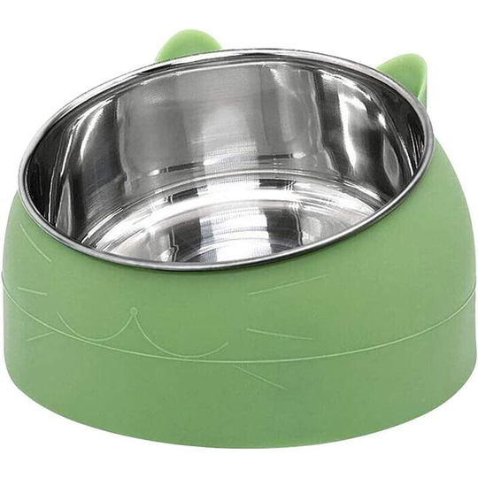 200ML Stainless Steel Cat Bowl Cat Water Bowl Multifunction Food and Water Bowl Green