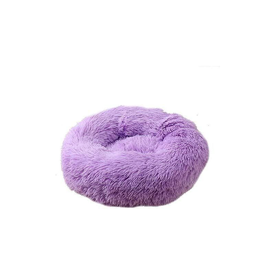 Langray - Round Plush Cat Basket for Animal Cats and Small Dogs Cat Bed Cushion Donut Dog Bed Fits Nest Sofa XH062 (Diameter: 80, Purple)