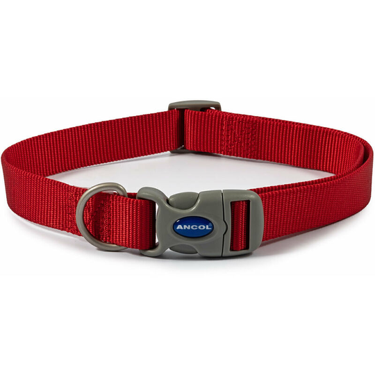 Viva Adjustable Dog Collar (45cm - 75cm) (Red) - Red - Ancol
