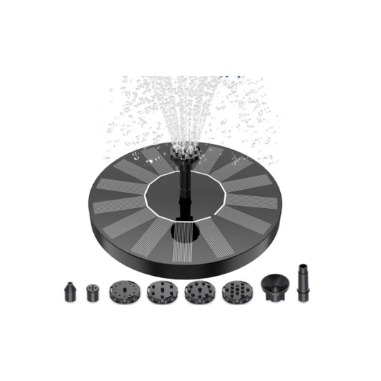 Solar Fountain Pump 1.5W Circle Solar Water Pump Floating Fountain Built-in with 6 Nozzles - Muff