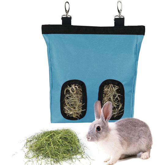 Hanging Hay Bag Feeder Bag Premium Bag Essential Pet Storage Bag Large Hay Feeder for Guinea Pigs Rabbits - 2 Openings