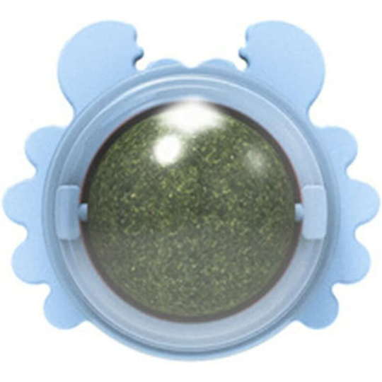 Home CrabsCatnip Ball Pure Mint Leaves Rotating Interactive Cat Toy with Catnip(blue)