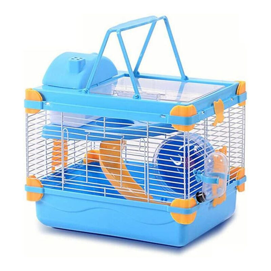 Echoo - Transparent Hamster Cage, Two Layer Hamster Play Cage, Used for Hamster Sleeping Games , Blue
