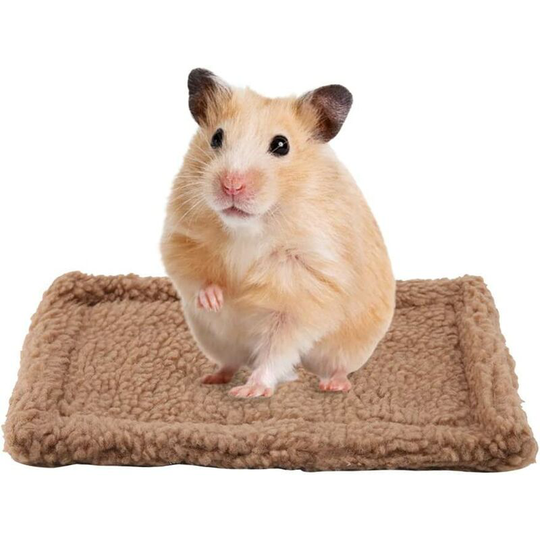 Bearsu - Small Animal Guinea Pig Hamster Bed House Rectangular Plush Warm Sleeping Mat Cushion Pet Supplies for Mice Rats Chinchillas Rabbit Hedgehog