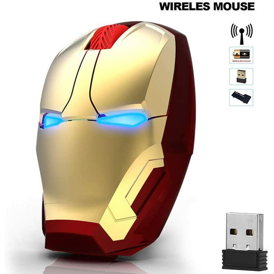 Wireless Ergonomic Gaming Mouse, 2.4G led Optics, Portable Mouse with Nano usb Receiver, 4 dpi Adjustable