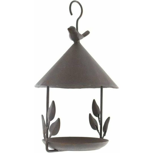 Hanging Bird Feeder - Metal Bird Feeder - Ideal for Balcony & Garden - Hanging Bird Feeder - Vintage Brown
