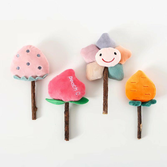 Pet Toy, Cat Toy Set of 4 Pieces Mutian Poly Molar Plush, Pacifier, Teeth Cleaning Stick-