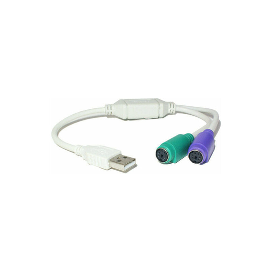 USB to 2x PS/2 Dual Keyboard & Mouse Adapter Cable PS2 6 Pin Mini Din PC Lead